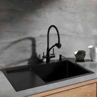 Кухонная мойка Ростовская Мануфактура Сантехники 78 MRK-7851BL-R Темный графит нержавеющая сталь встраиваемый
