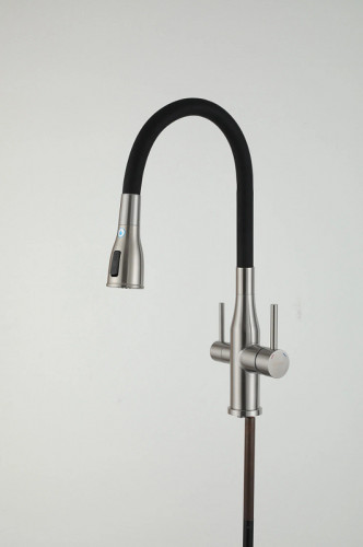 Смеситель для кухни Gappo G4399-65 Сатин Черный нержавеющая сталь
