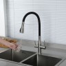 Смеситель для кухни Gappo G4399-65 Сатин Черный нержавеющая сталь
