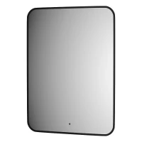 Зеркало Defesto Aura 60х80 DF 2967R с подсветкой 25W-4500K/ИК - выключатель/Нейтральный белый свет/Черная рама
