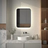 Зеркало Defesto Aura 60х80 DF 2967R с подсветкой 25W-4500K/ИК - выключатель/Нейтральный белый свет/Черная рама