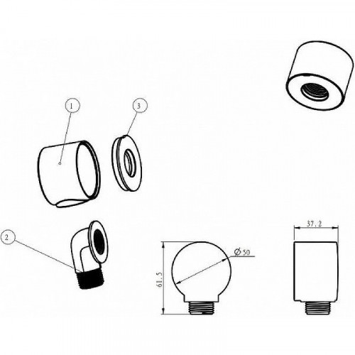 Смеситель для душа Aquanet Static 1.05 257148 Хром встраиваемый