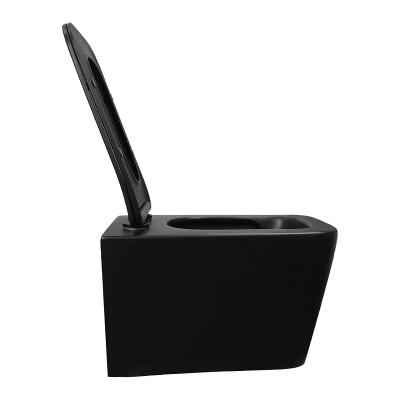 Унитаз Azario Dezi Black AZ-W05-SB подвесной цвет Черный матовый с сиденьем Микролифт