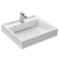 Раковина Aquaton Рейн 60 1A72103KRW010 на стиральную машину Белая искусственный камень (литьевой мрамор) накладная, на стиральную машину