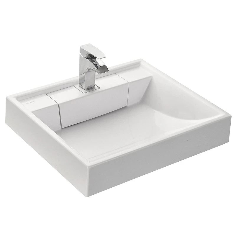 Раковина Aquaton Рейн 60 1A72103KRW010 на стиральную машину Белая искусственный камень (литьевой мрамор) накладная, на стиральную машину