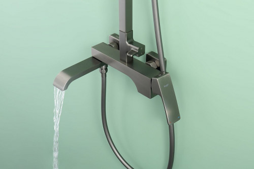 Душевая система Raglo R02.24.09 Графит матовый латунь на стену