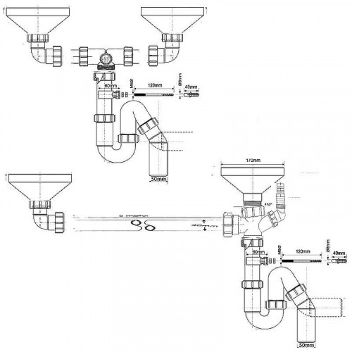 Сифон для кухонной мойки McAlpine HC8-FUN Белый