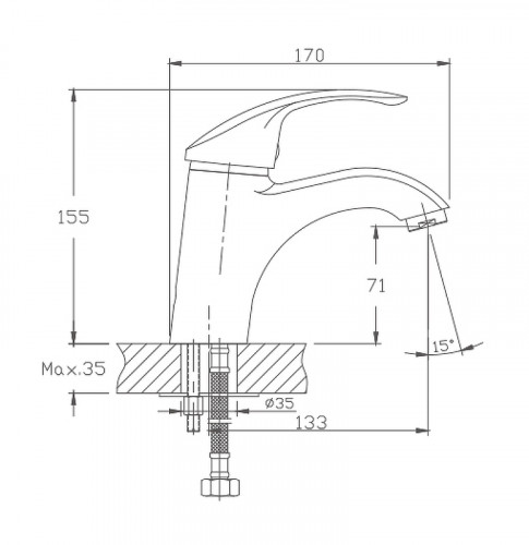 Смеситель для раковины Haiba HB1021-5 Сатин