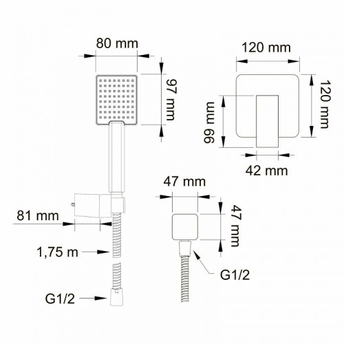 Смеситель для душа Swedbe Platta 5534 Хром латунь встраиваемый