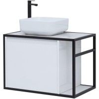 Тумба под раковину Aquanet Nova Lite Loft 75L 261650 подвесная Белый глянец МДФ / ЛДСП