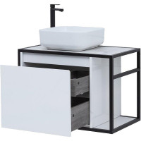 Тумба под раковину Aquanet Nova Lite Loft 75L 261650 подвесная Белый глянец МДФ / ЛДСП