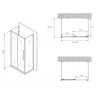 Душевой уголок Abber Schwarzer Diamant 140x70 AG30140BMH-S70BM-S70BM профиль Черный стекло матовое