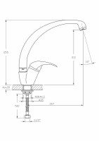 Смеситель для кухни Haiba HB4115-2 Хром однорычажный