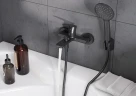 Смеситель для ванны Santek Арма WH5A10007N001 Черный матовый латунь на стену