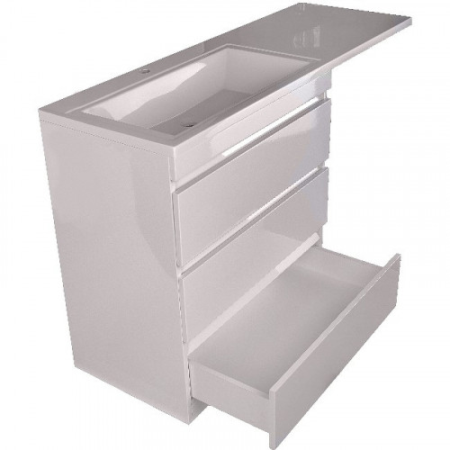 Тумба под раковину Style Line Даллас 130 Люкс Plus СС-00000558 Белая МДФ / ЛДСП