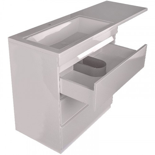 Тумба под раковину Style Line Даллас 130 Люкс Plus СС-00000558 Белая МДФ / ЛДСП