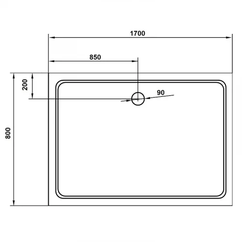 Душевой поддон из стеклокомпозита Cezares Tray SMC 170x80 TRAY-M-AH-170/80-35-W Белый