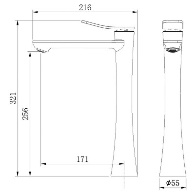 Смеситель для раковины Grossman Advans 520.K35.09.100 Хром латунь