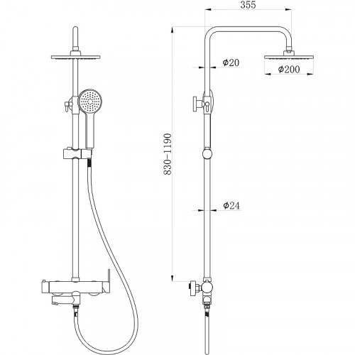 Душевая система beWash BV0MMSS6612 Хром латунь на стену