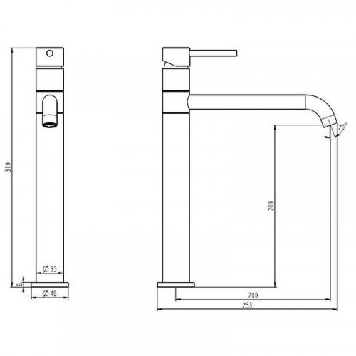 Смеситель для раковины Caprigo Don 53-524-ner Черный матовый