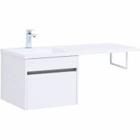 Тумба с раковиной Aquanet Токио 110 L 239208 подвесная Белая МДФ / ЛДСП