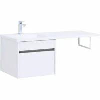 Тумба с раковиной Aquanet Токио 110 L 239208 подвесная Белая МДФ / ЛДСП