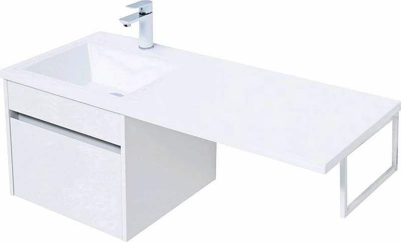 Тумба с раковиной Aquanet Токио 110 L 239208 подвесная Белая МДФ / ЛДСП