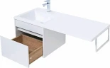 Тумба с раковиной Aquanet Токио 110 L 239208 подвесная Белая МДФ / ЛДСП
