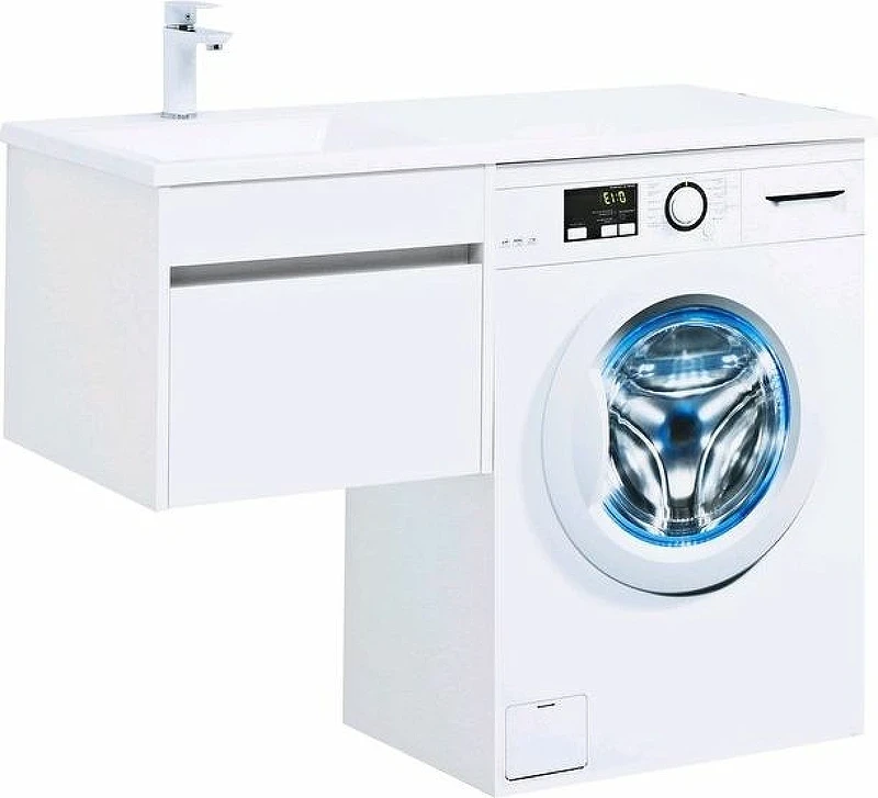 Тумба с раковиной Aquanet Токио 110 L 239208 подвесная Белая МДФ / ЛДСП