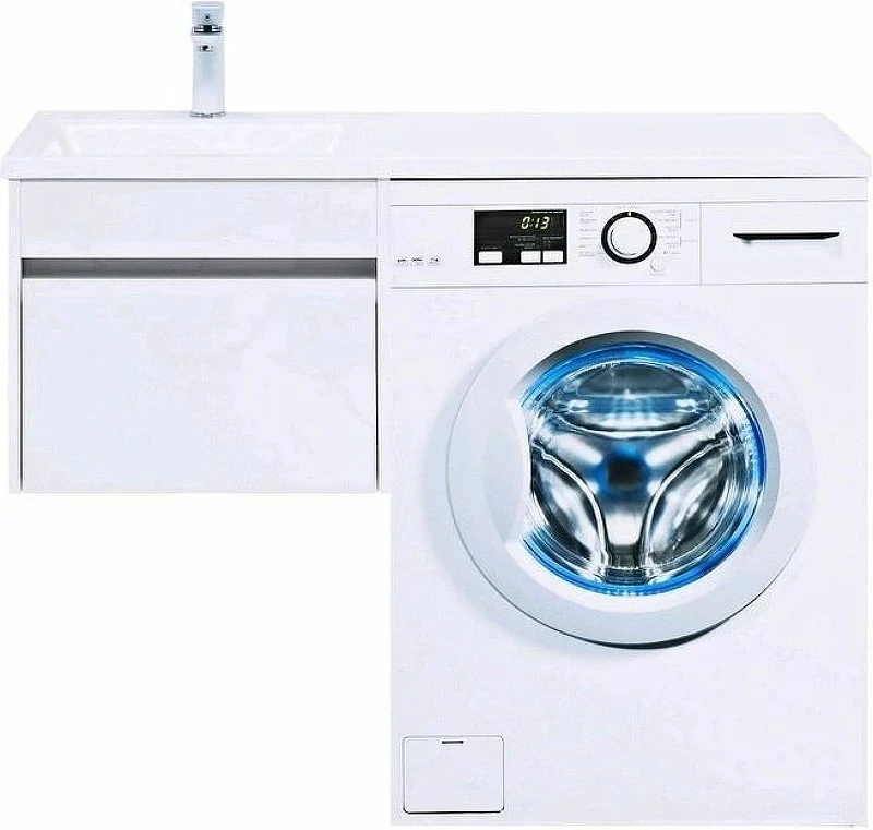 Тумба с раковиной Aquanet Токио 110 L 239208 подвесная Белая МДФ / ЛДСП