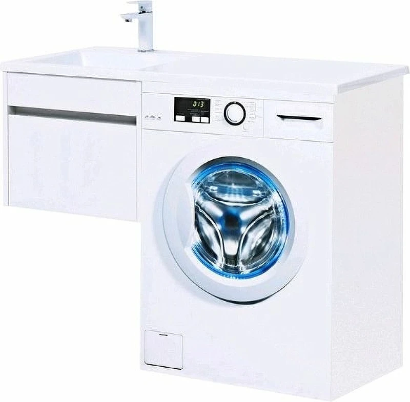 Тумба с раковиной Aquanet Токио 110 L 239208 подвесная Белая МДФ / ЛДСП
