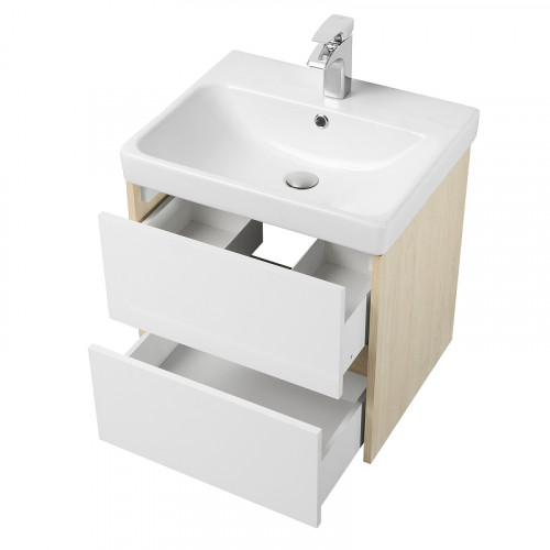 Тумба под раковину Aquaton Сканди 55 1A251701SDB20 подвесная Белый Дуб верона МДФ / ЛДСП