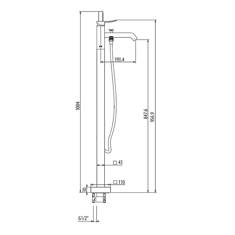 Смеситель для ванны Gattoni Ely 8808/88C0 Хром