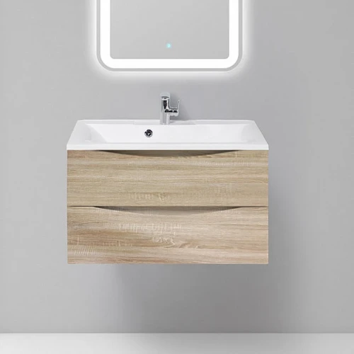 Тумба под раковину BelBagno Marino 80 MARINO-800-2C-SO-WO-P подвесная Rovere Bianco МДФ / ЛДСП