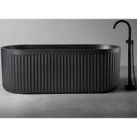 Ванна из искусственного камня Abber Stuttgart 170x75 AM9925B Черная матовая без гидромассажа