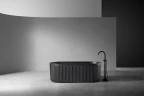 Ванна из искусственного камня Abber Stuttgart 170x75 AM9925B Черная матовая без гидромассажа