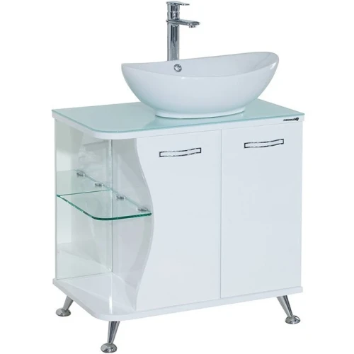 Тумба под раковину Bellezza Рио 70 R 4633611241010 Белая МДФ / ЛДСП, стекло