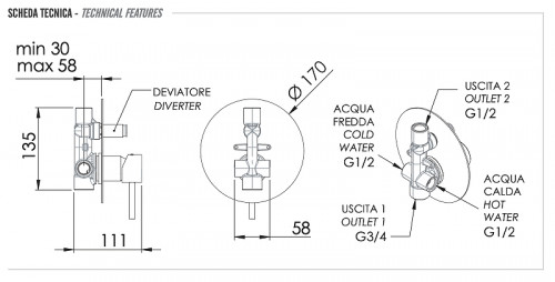 Смеситель для душа Remer X Style X09LBG цвет Золото брашированное