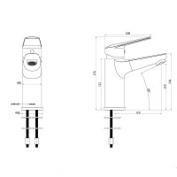 Смеситель для раковины Swedbe Ares 1960 с гигиеническим душем Хром латунь