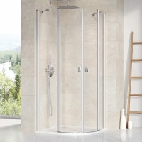 Душевой уголок Ravak Chrome CSKK4 80x80 3Q140U00Z1 профиль Сатин стекло Transparent