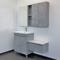 Зеркальный шкаф Comforty Осло 60 00-00006490 Бетон светлый МДФ / ЛДСП, стекло
