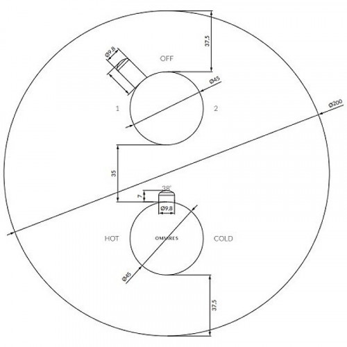 Смеситель для душа Omnires Y Y1236ROCR с термостатом Хром встраиваемый