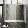 Шторка на ванну Maybah Glass MGV-625-1 800x1400 поворотная на монопетле Белый стекло бронзовое матовое