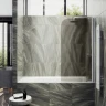 Шторка на ванну Maybah Glass MGV-625-1 800x1400 поворотная на монопетле Белый стекло бронзовое матовое