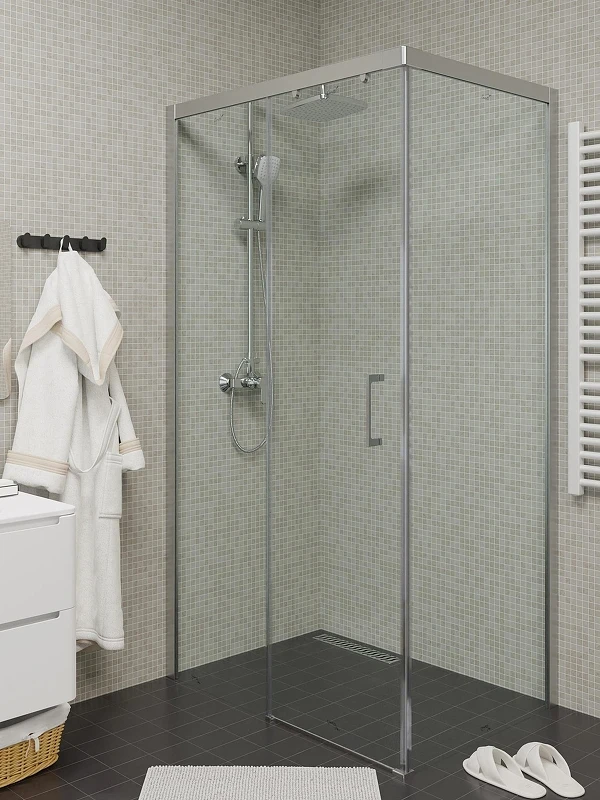 Душевой уголок Ceruttispa Vito 110x80 L 12023 профиль цвет Хром стекло прозрачное