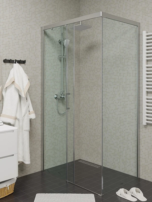 Душевой уголок Ceruttispa Vito 110x80 L 12023 профиль цвет Хром стекло прозрачное