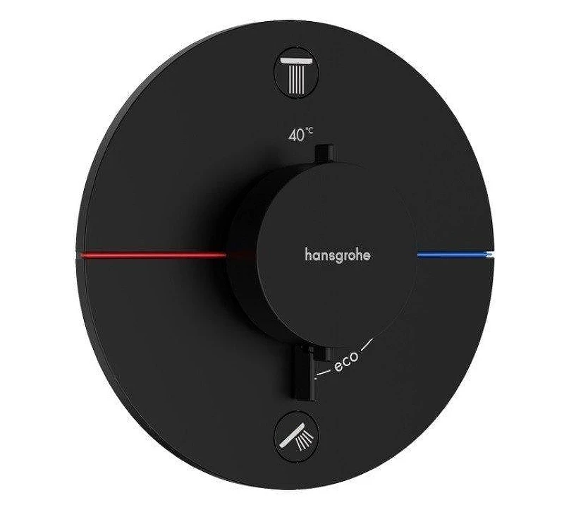 Смеситель для душа Hansgrohe ShowerSelect Comfort S 15554670 с термостатом цвет Черный матовый