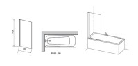 Шторка на ванну Ravak Pivot PVS1-80 79840100Z1 профиль Белый стекло Transparent