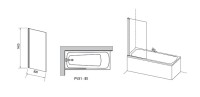 Шторка на ванну Ravak Pivot PVS1-80 79840100Z1 профиль Белый стекло Transparent