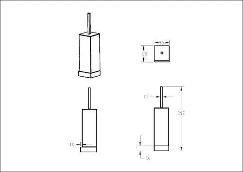 Ершик для унитаза Boheme Qubic 10734-G цвет Золото